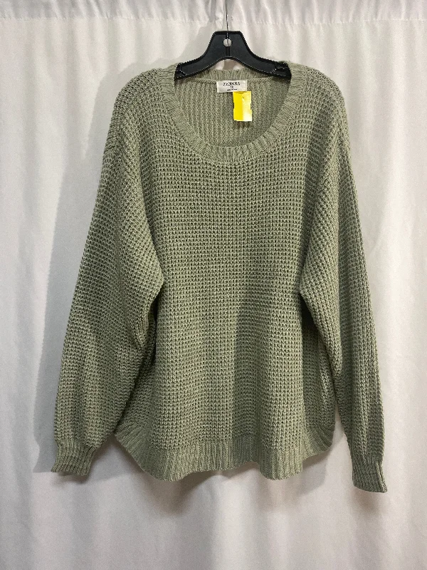 Sweater By Zenana Outfitters In Green, Size: 2x