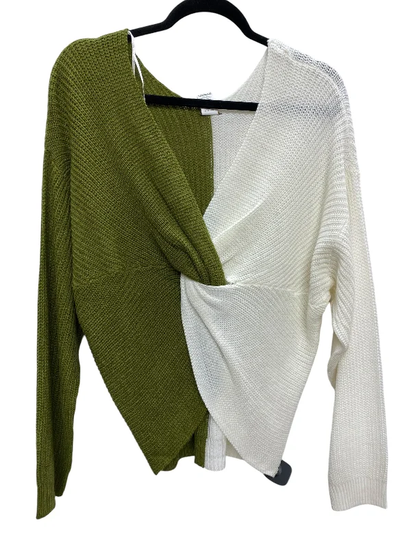 Sweater By Cmf In Green & White, Size: Xl