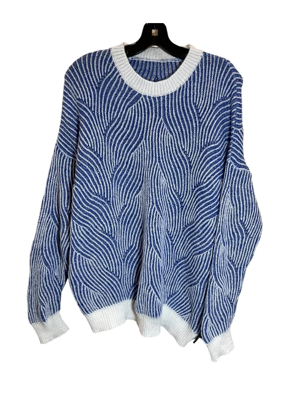 Sweater By Clothes Mentor In Blue & White, Size: Xl