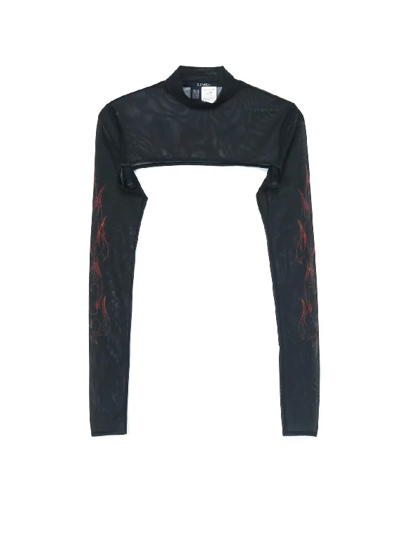 FIRE PRINT EXTREME CROP TOP WITH MOCK TURTLENECK