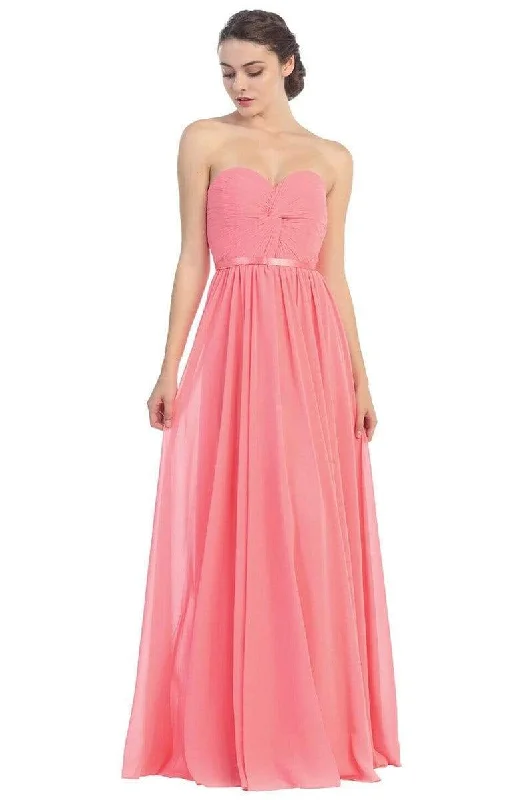 Eureka Fashion - 2611 Strapless Chiffon A-line Dress