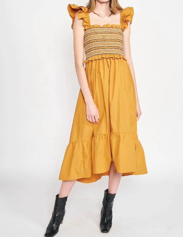 Penelope Midi Dress in Marigold