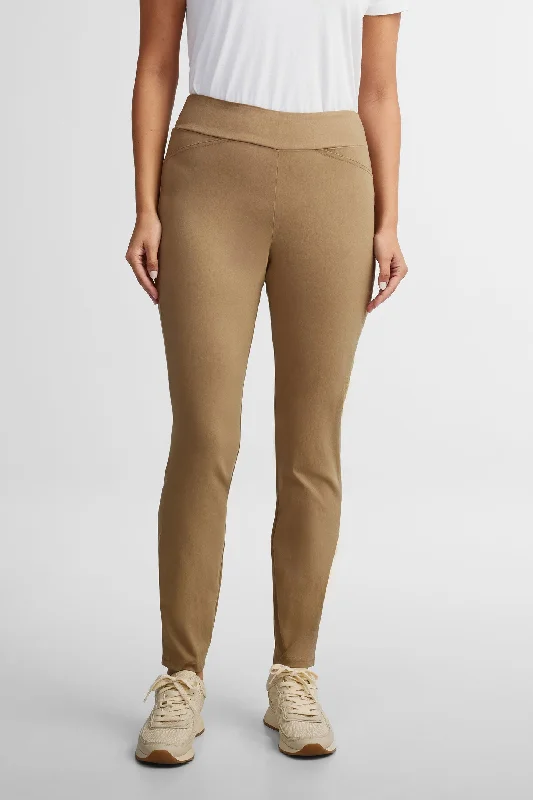 Pantalon taille élastique coupe ajustée - Femme