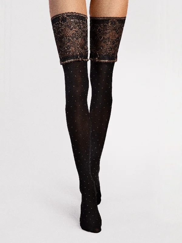 FiORE Notte Deep Welt Lace Top Hold Ups 40 Denier