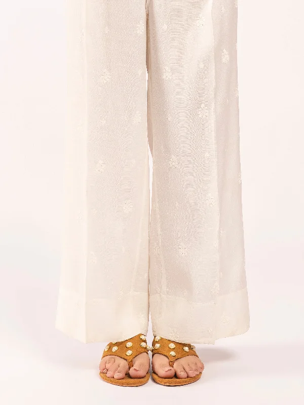 Embroidered Silk Trousers