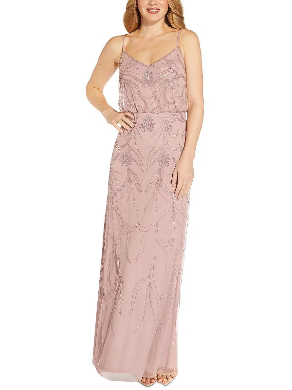 Womens Sequined Maxi Evening Dress