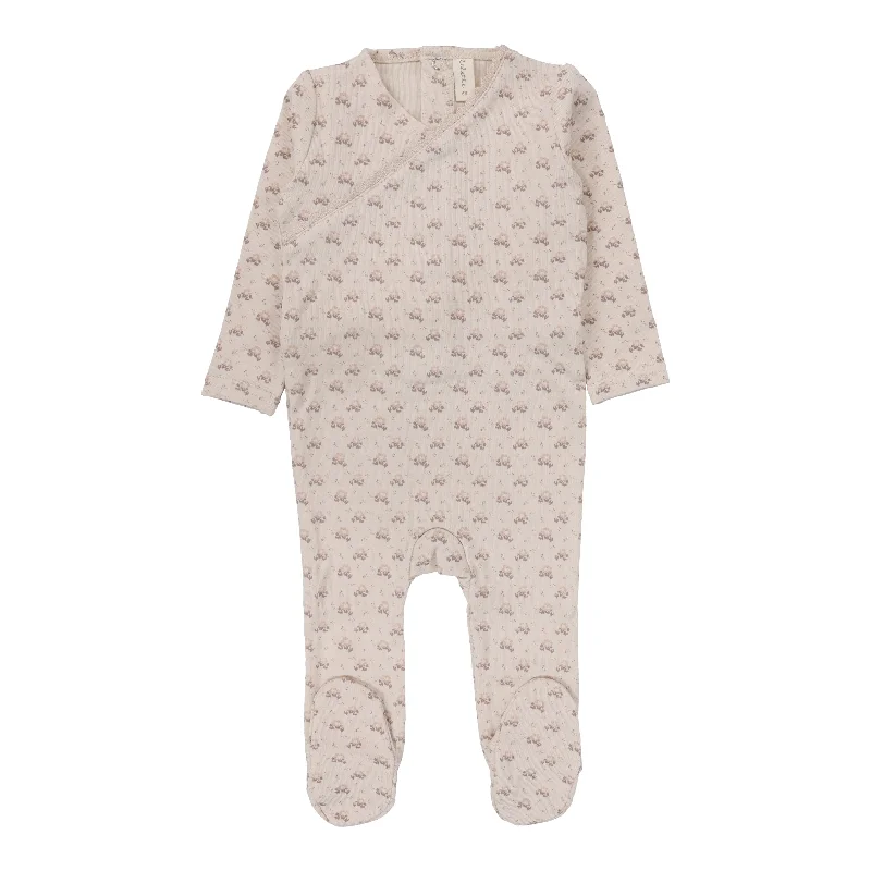 Lilette Dotty Florette Footie - Natural/Mauve