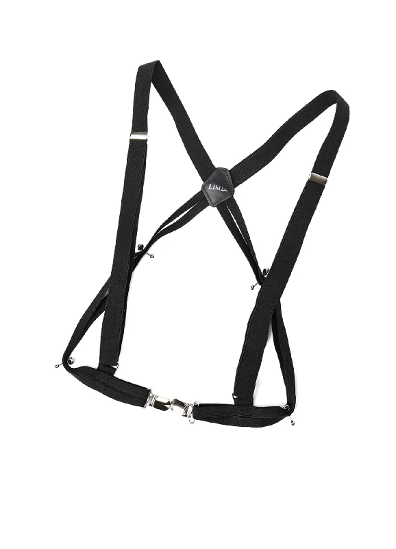 RUBBER SUSPENDER BELT WITH PIERCED ACCENTS