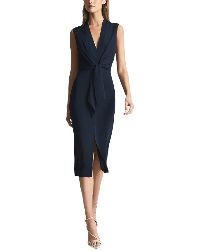 Reiss Stevie Tie Waist Midi Dress