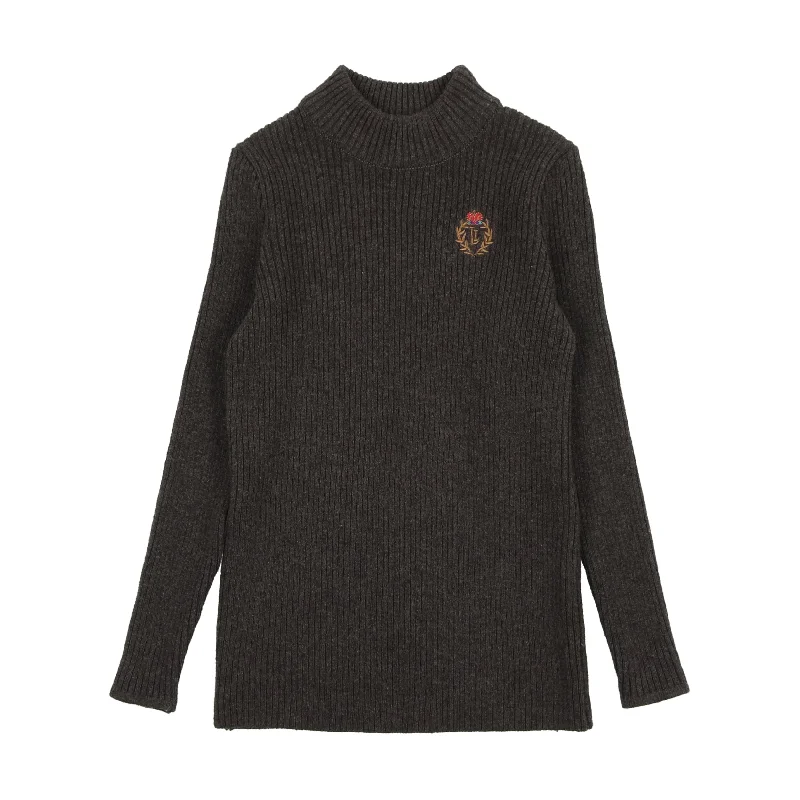 Analogie Crest Knit Mockneck - Gray