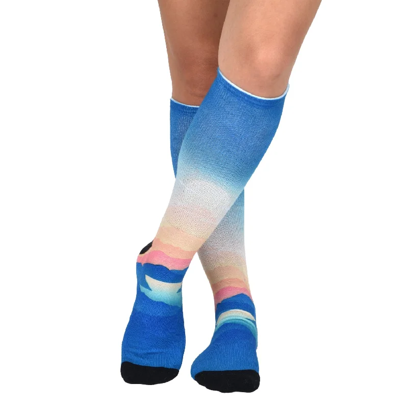 Sierra Socks Sunrise Pattern CoolMax Socks, Nature Collection for Men & Women Eco-Friendly Colorful Crew Socks