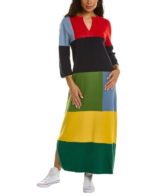 Frances Valentine Colorblocked Wool-Blend Maxi Dress