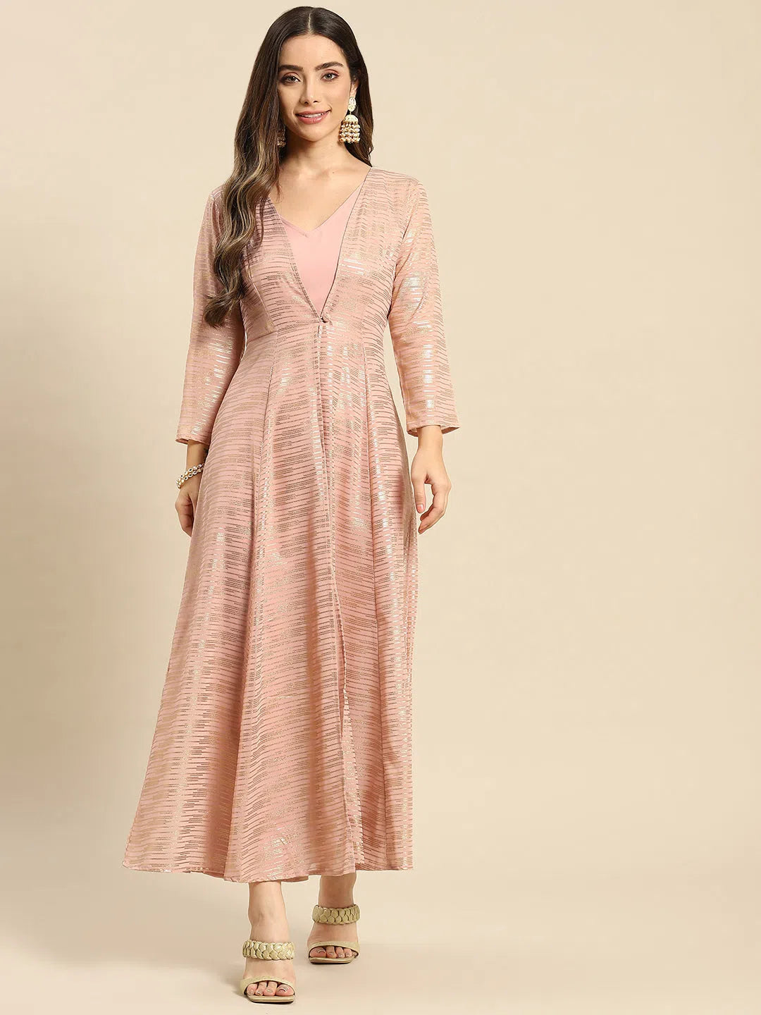 Women Solid Standard Powder Pink Jumpsuits & Sets