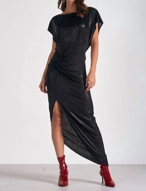 Quiton Midi Dress In Black