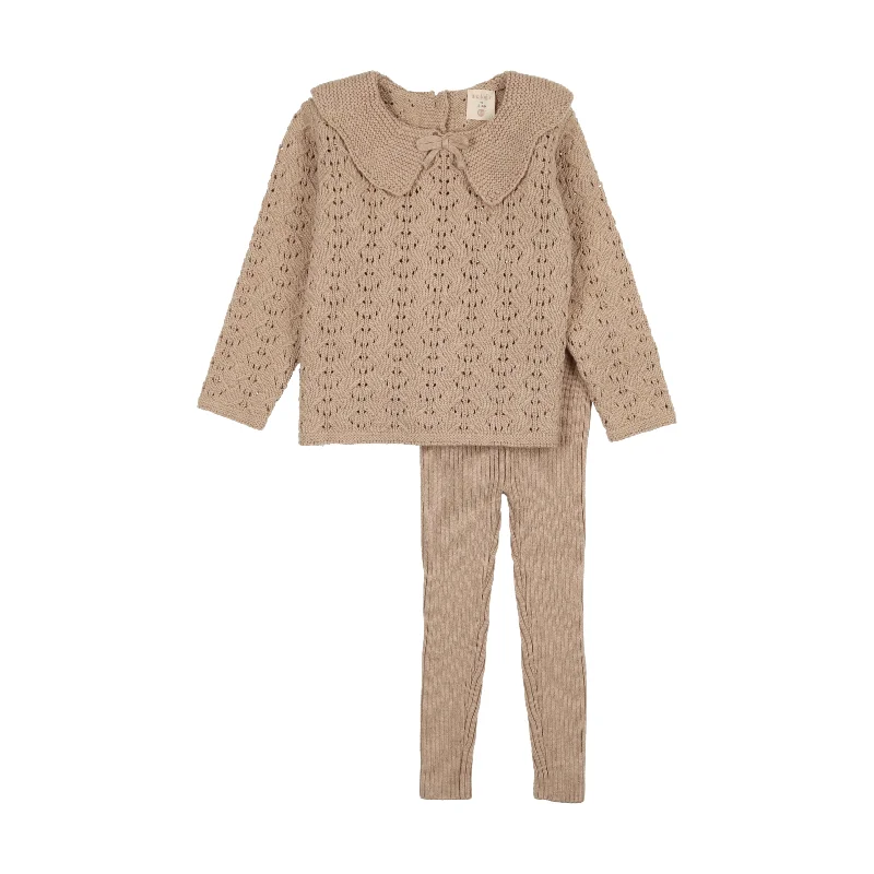 Analogie Girls Knit Set - Oatmeal