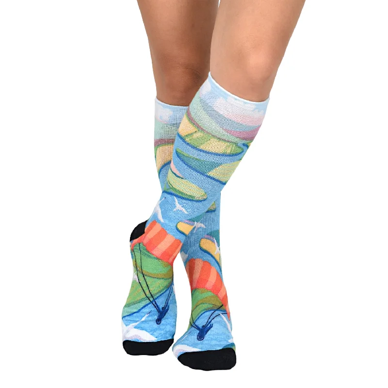 Sierra Socks Birds' Eye View Pattern CoolMax Socks, Nature Collection for Men & Women Eco-Friendly Crew Socks