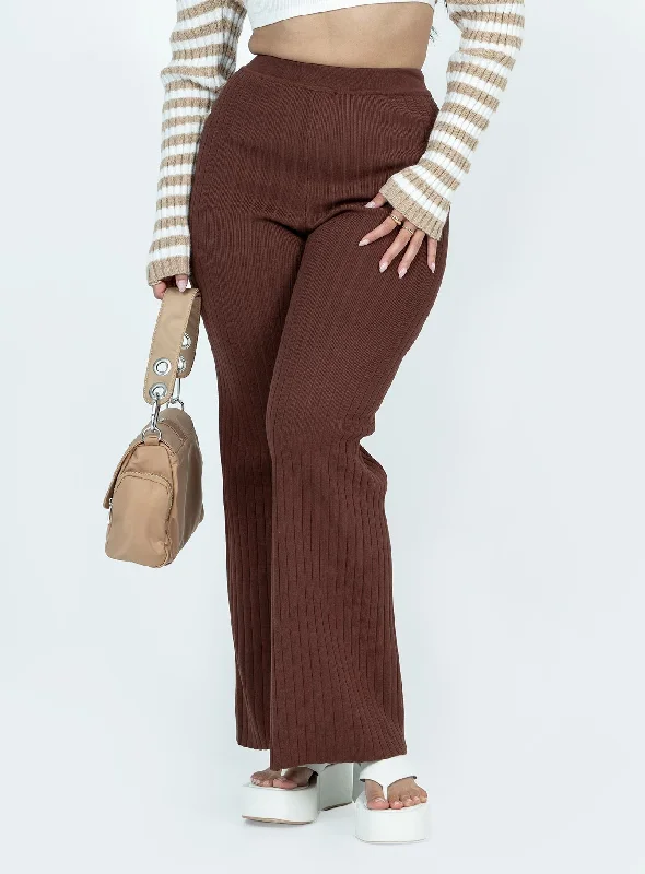 Allen Ribbed Pants Brown