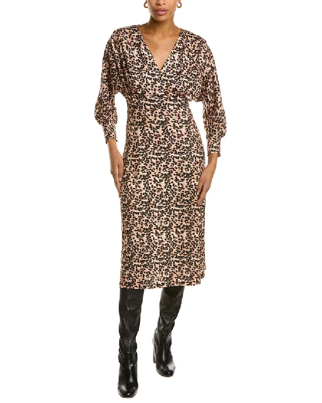 ANNA KAY Leopard Surplice Midi Dress