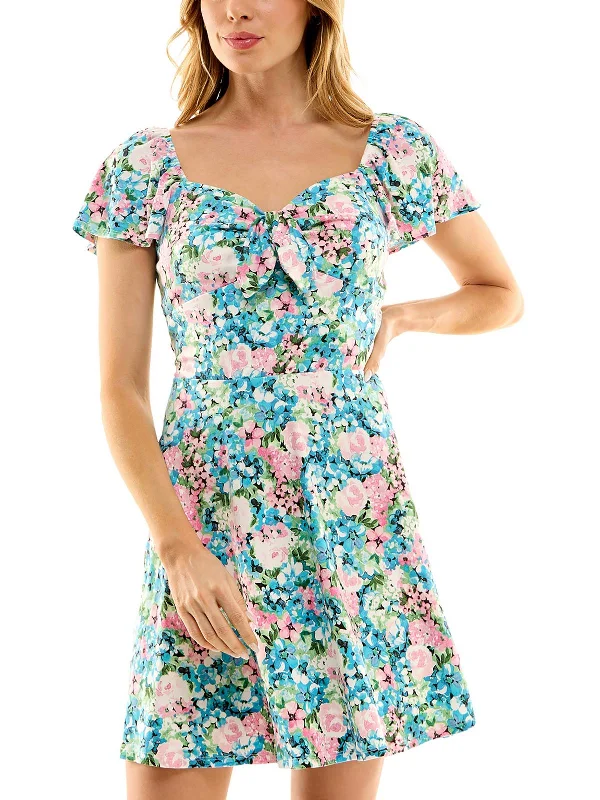 Juniors Womens Summer Mini Fit & Flare Dress