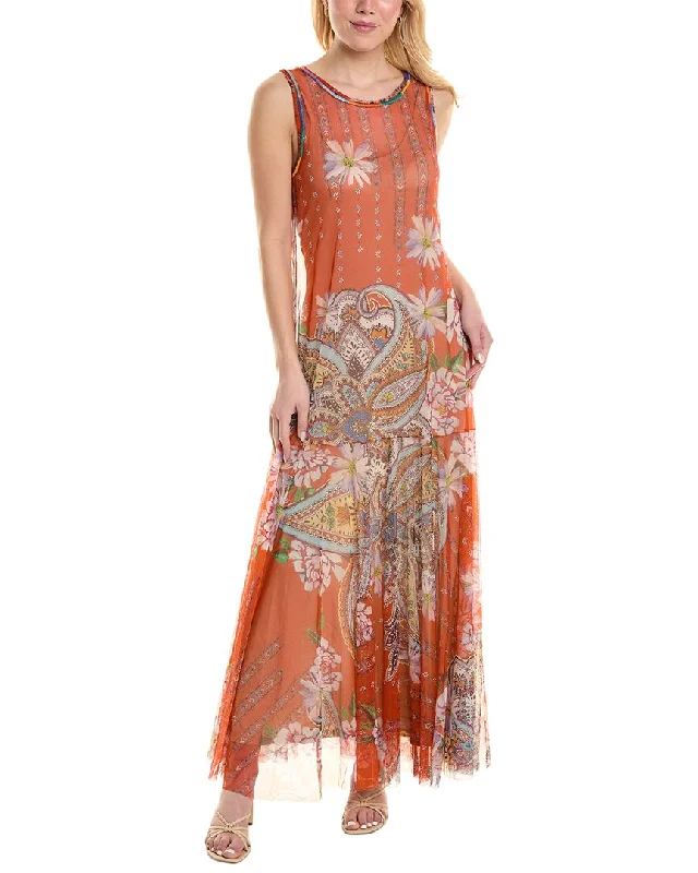 Johnny Was Paisley Mesh Maxi Dress