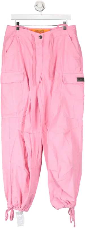 Superdry Pink Baggy Parachute Pants UK S/M