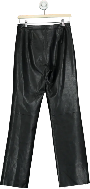 Henne Black Leather Trousers UK 8