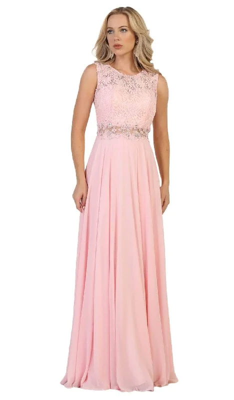 May Queen MQ152 - Lace Bodice A-Line Prom Dress