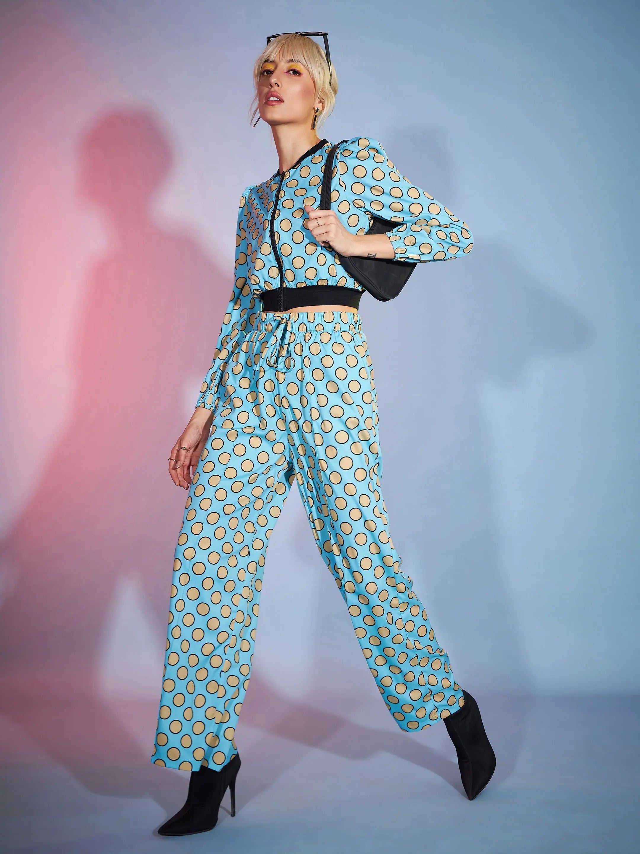 Women Printed Standard Turquoise Jumpsuits & Sets