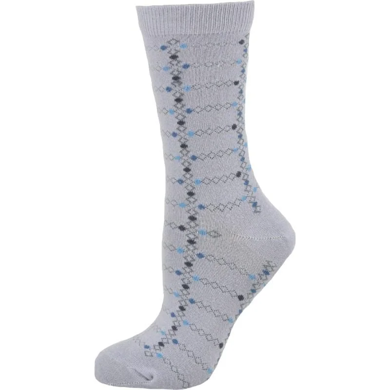 Women's Cotton Geometric Pattern Crew Socks