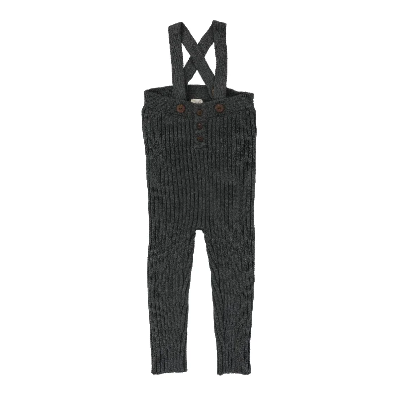 Analogie Rib Knit Overalls - Gray