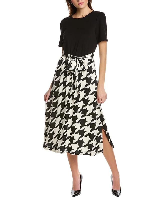 Anne Klein Mixed Media Midi Dress