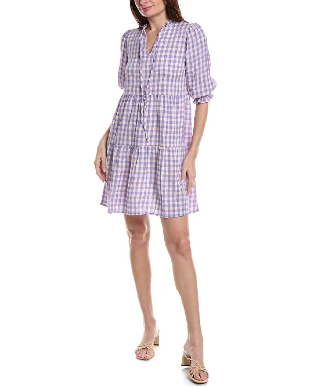 Nanette Nanette Lepore Maria Crinkle Gingham Mini Dress