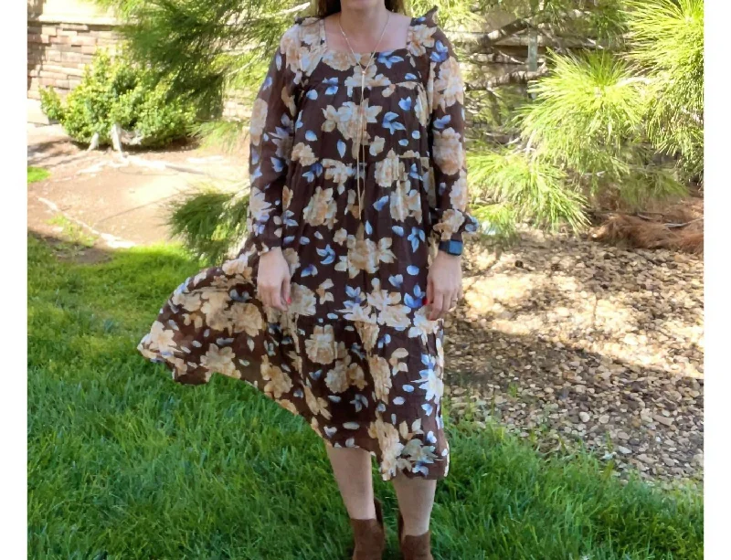 Floral Midi Dress in Multi