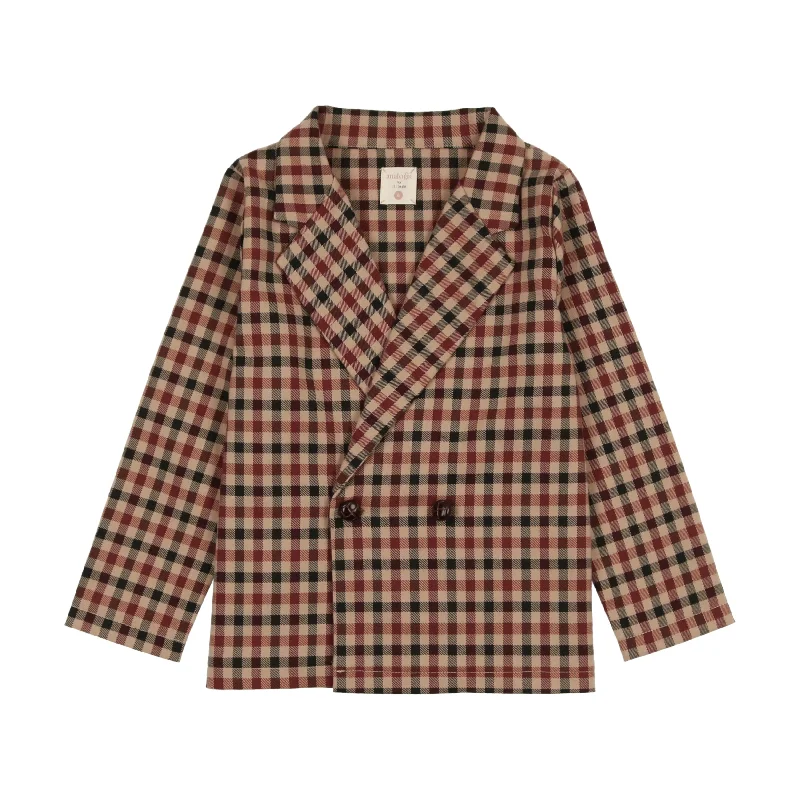 Analogie Plaid Blazer - Tan Plaid