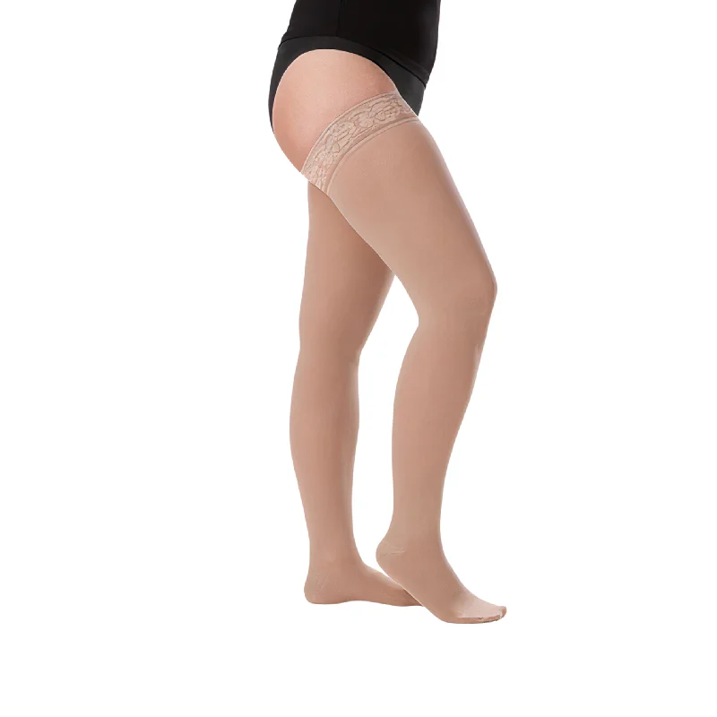 Juzo Soft Compression Stockings, 30-40 mmHg, Thigh High, Closed Toe, Beige