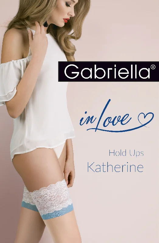 Gabriella Katherine Bridal Cream or Pale Blue Lace Top Hold Ups