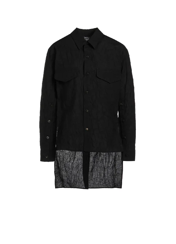 WASHER TYPEWRITER LAYERED COLLAR SHIRT