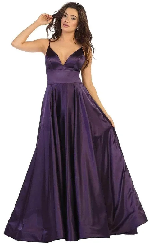 May Queen MQ1664 - Sleek A-Line Evening Gown