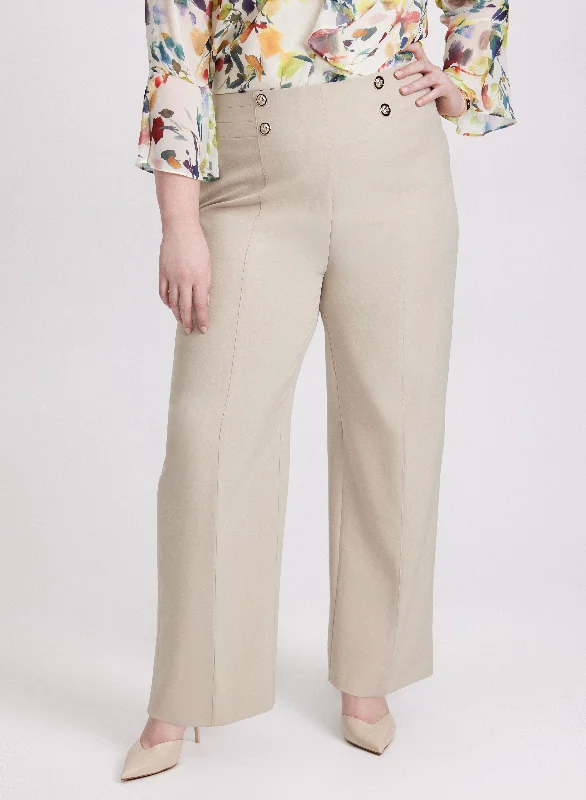 Olivia Elastic-Back Wide-Leg Pants