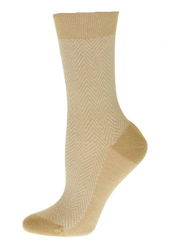 Women's Dress Socks, Bamboo Herringbone Dress Sock, Women's Casual Crew