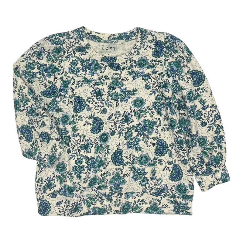 TOP LS by LOFT In GREEN, Size: L